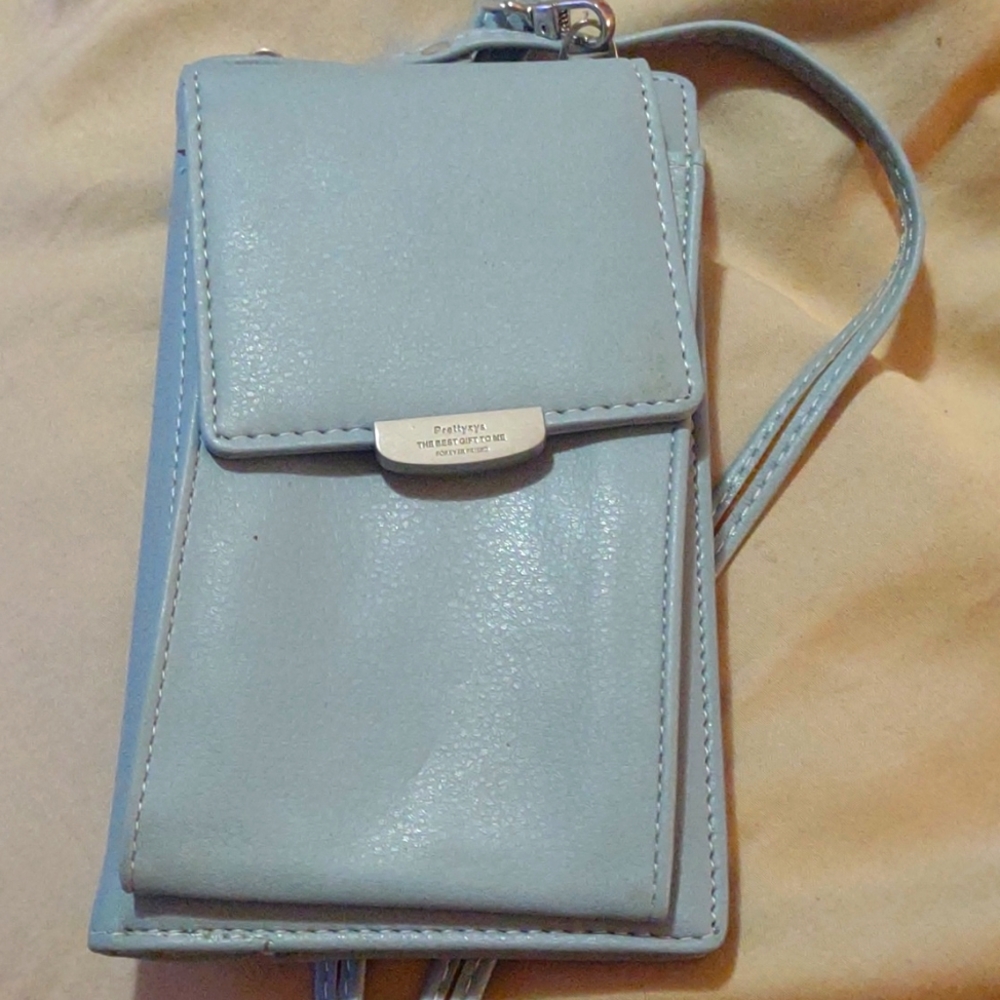 Blue crossbody/ clutch